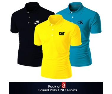 Pack of 3 Casual Polo CNC T-shirts
